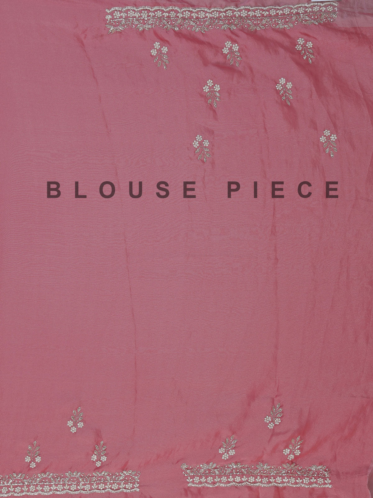 Onion pink tissue silk saree with cutdana and zardosi work