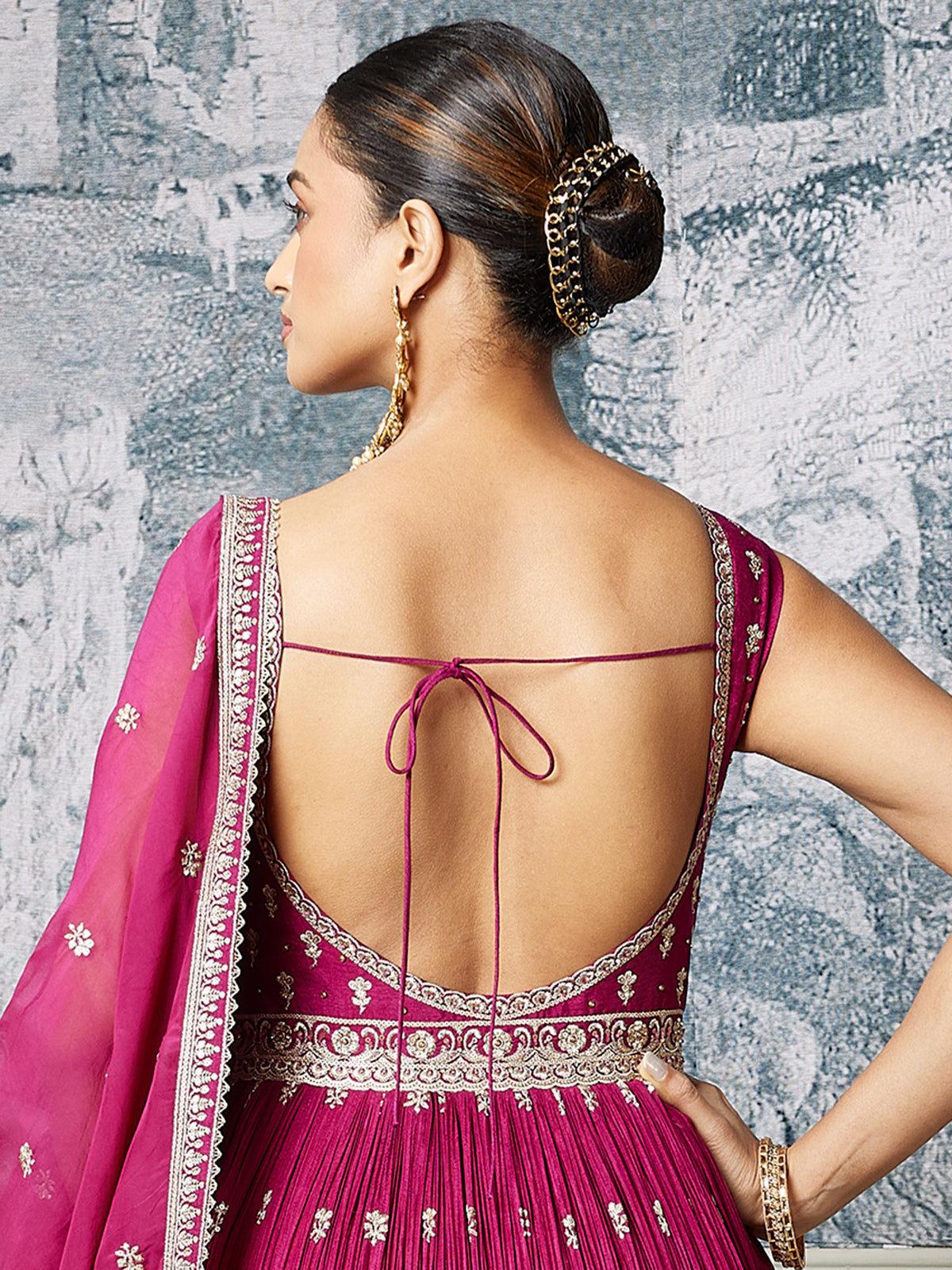 Wine color pakistani anarkali suit