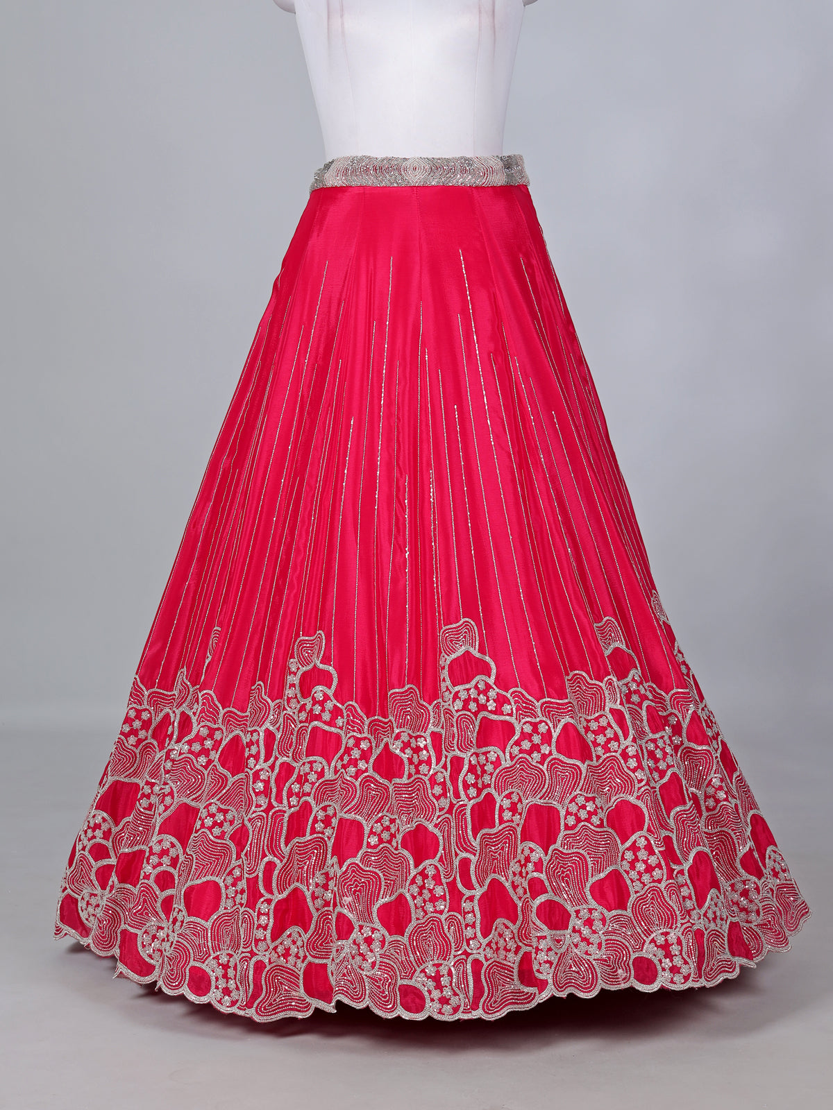 Magenta satin silk designer lehenga choli