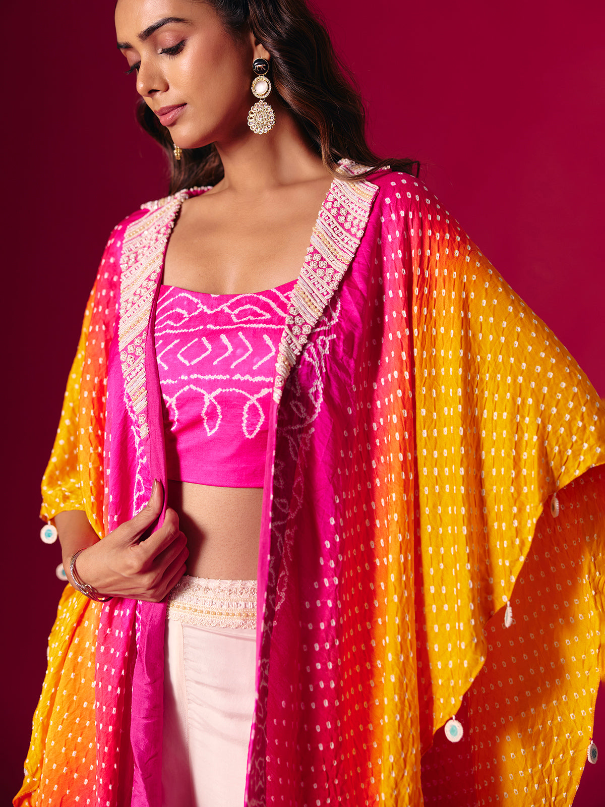 Rani silk designer palazzo suit with jacket
