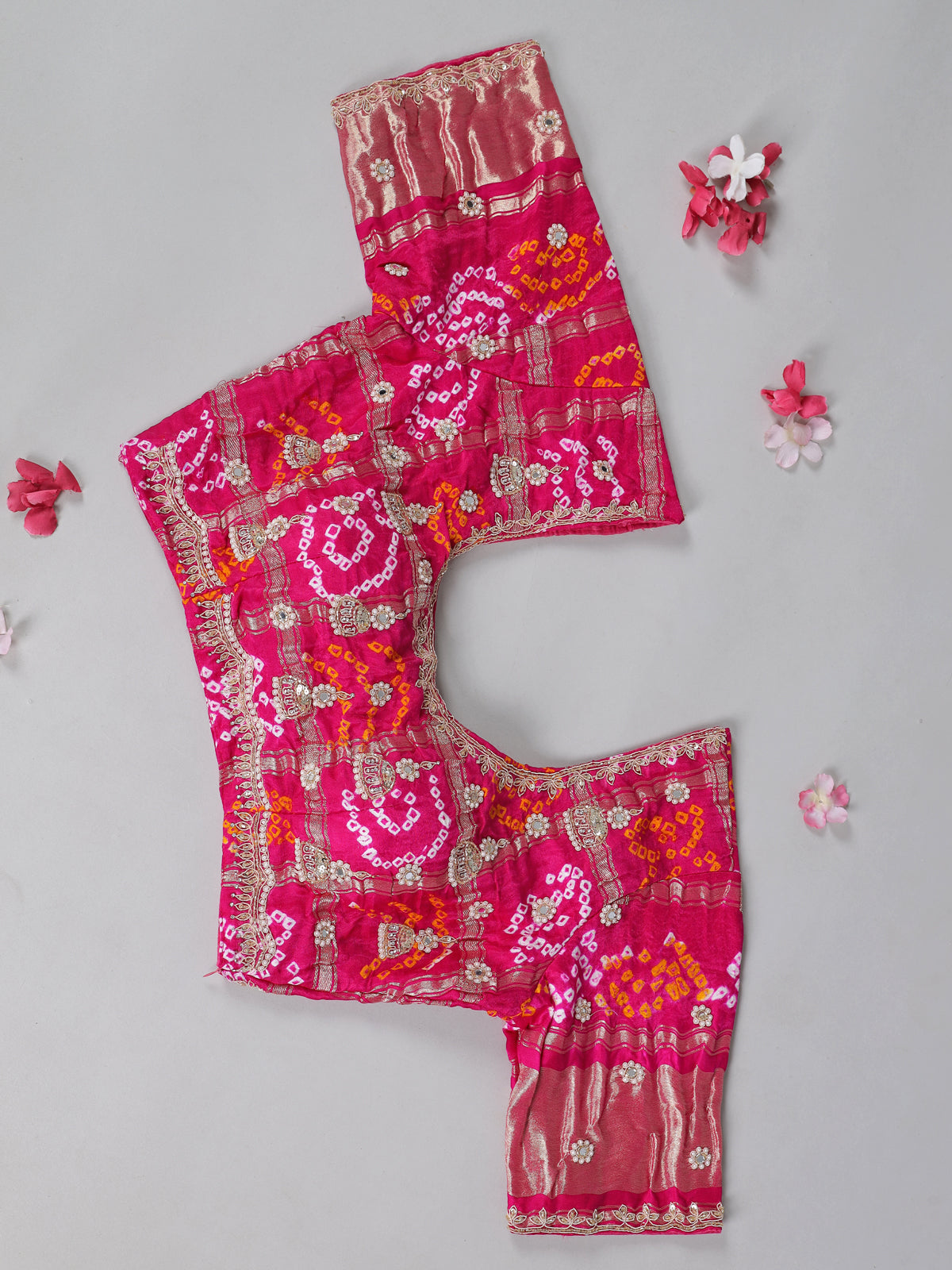 Pastel pink tissue silk designer saree