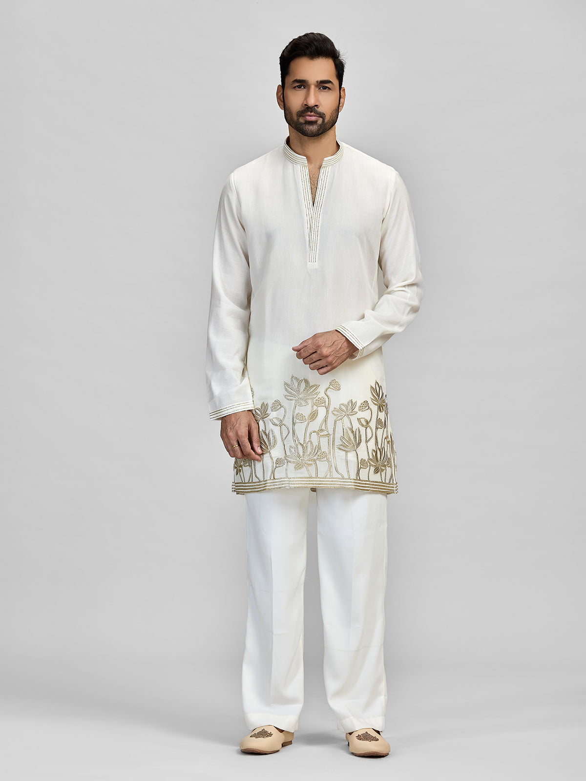 Ivory silver gota heritage celebration attire