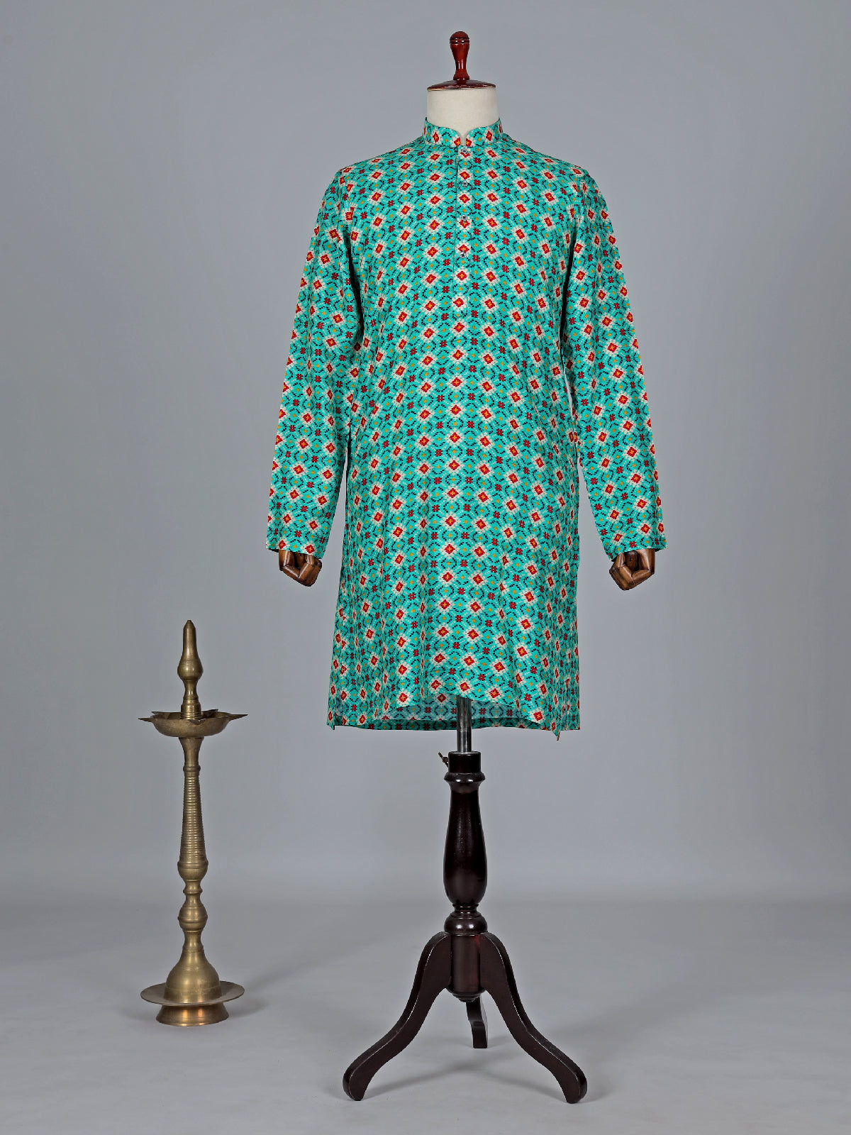 Rama green traditional printed kurta suit