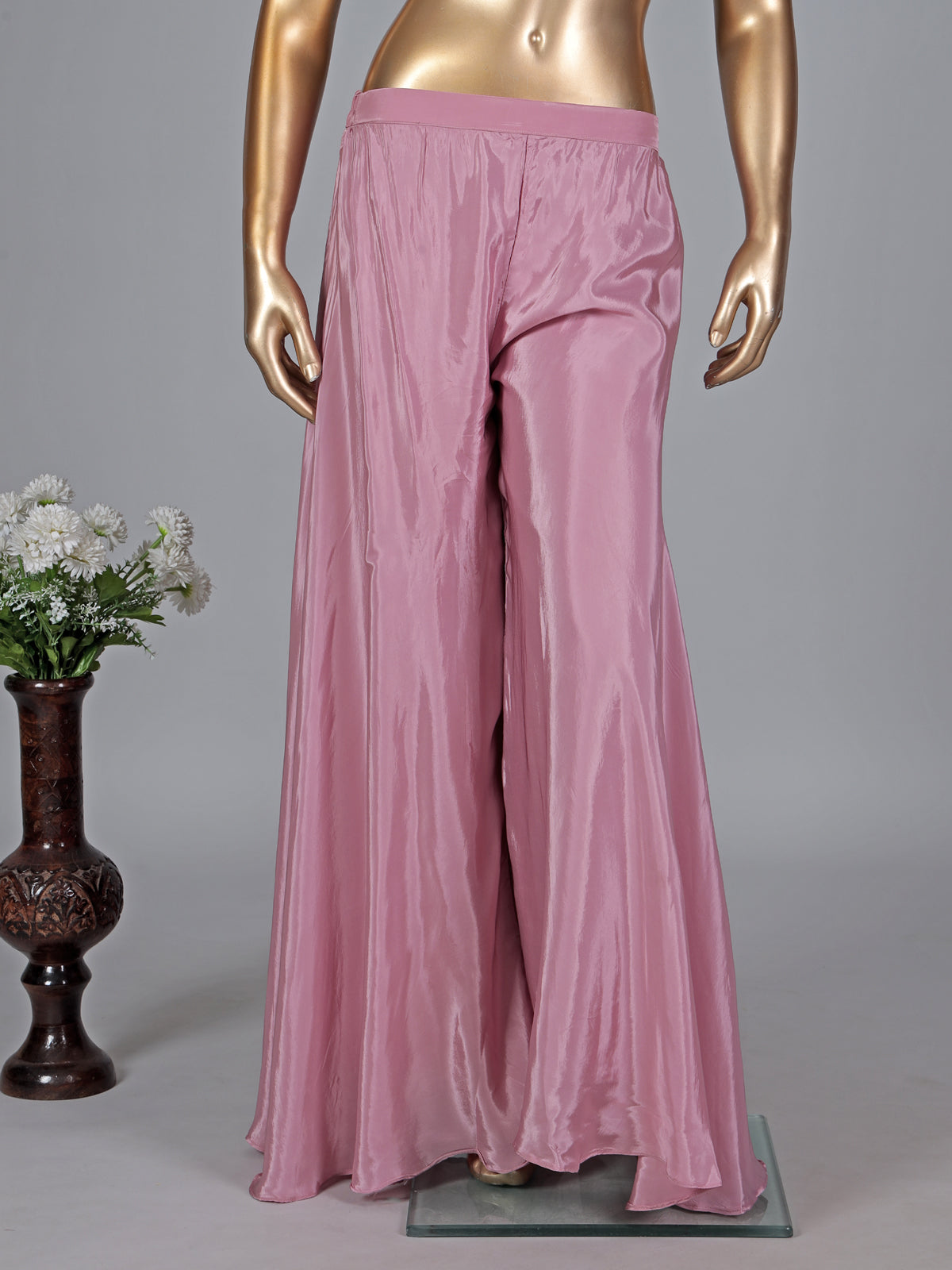 Rose pink georgette silk embroidered salwar suit