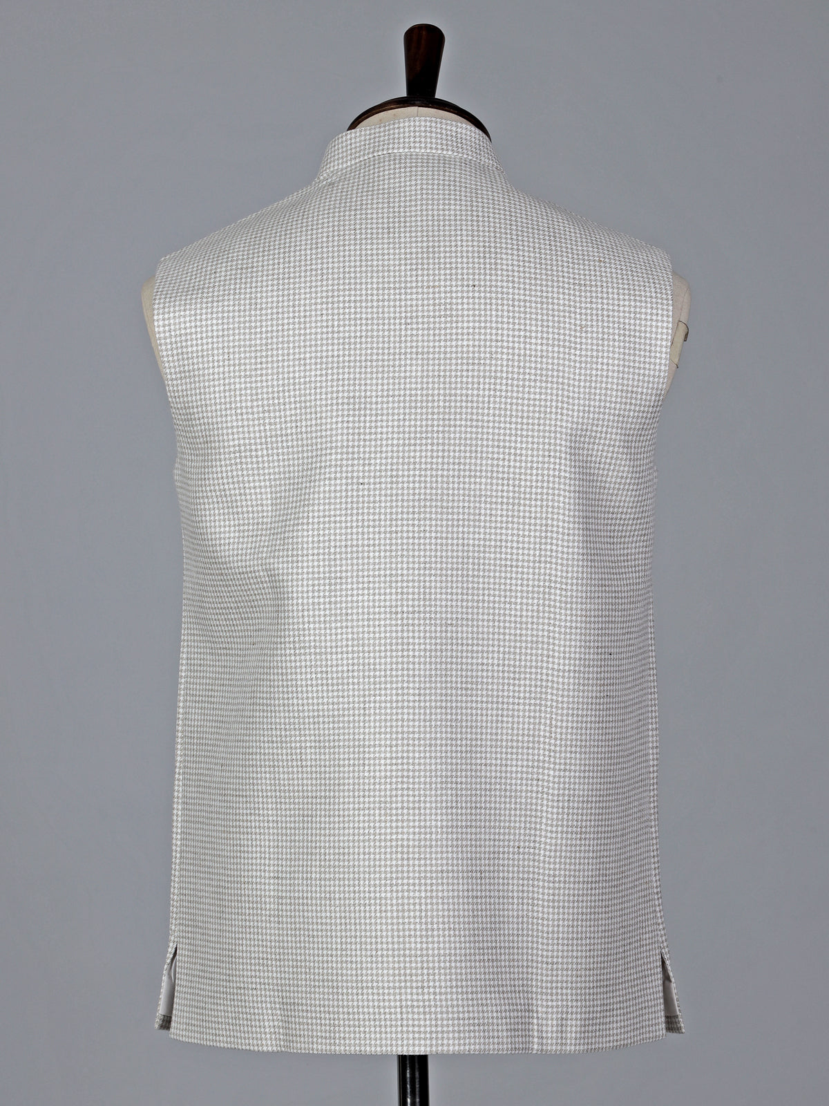 Beige chanderi silk waistcoat with sequins embroidery accent