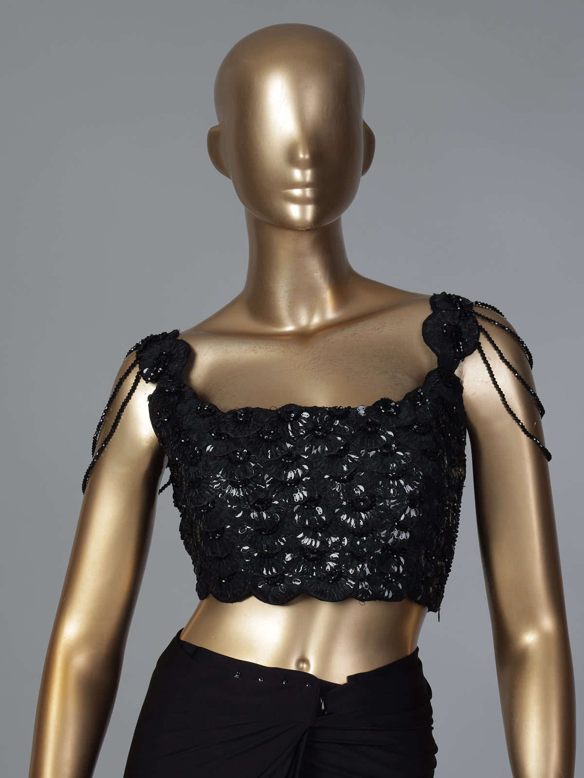 Stunning black lycra ready to wear saree for party wear
