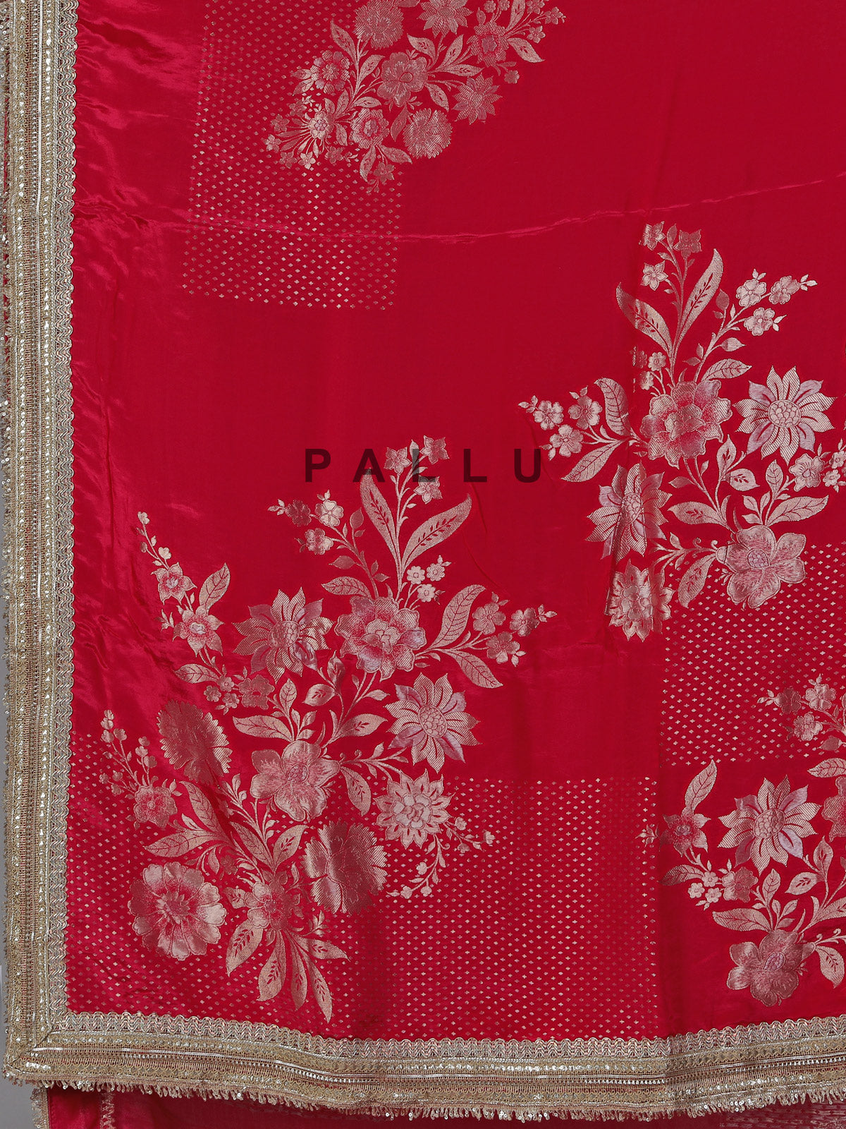 Rani pink dola silk sequins zardosi festive saree