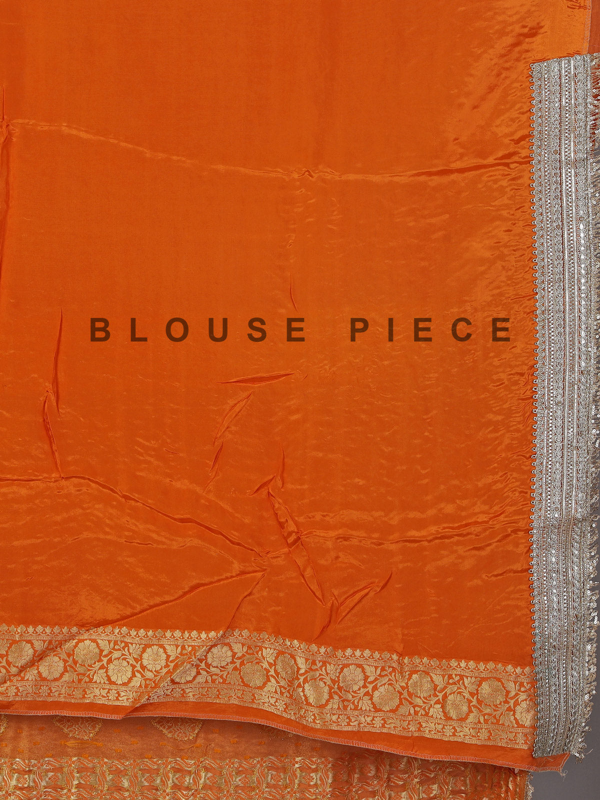 Rust orange dola silk zardosi detailed festive saree
