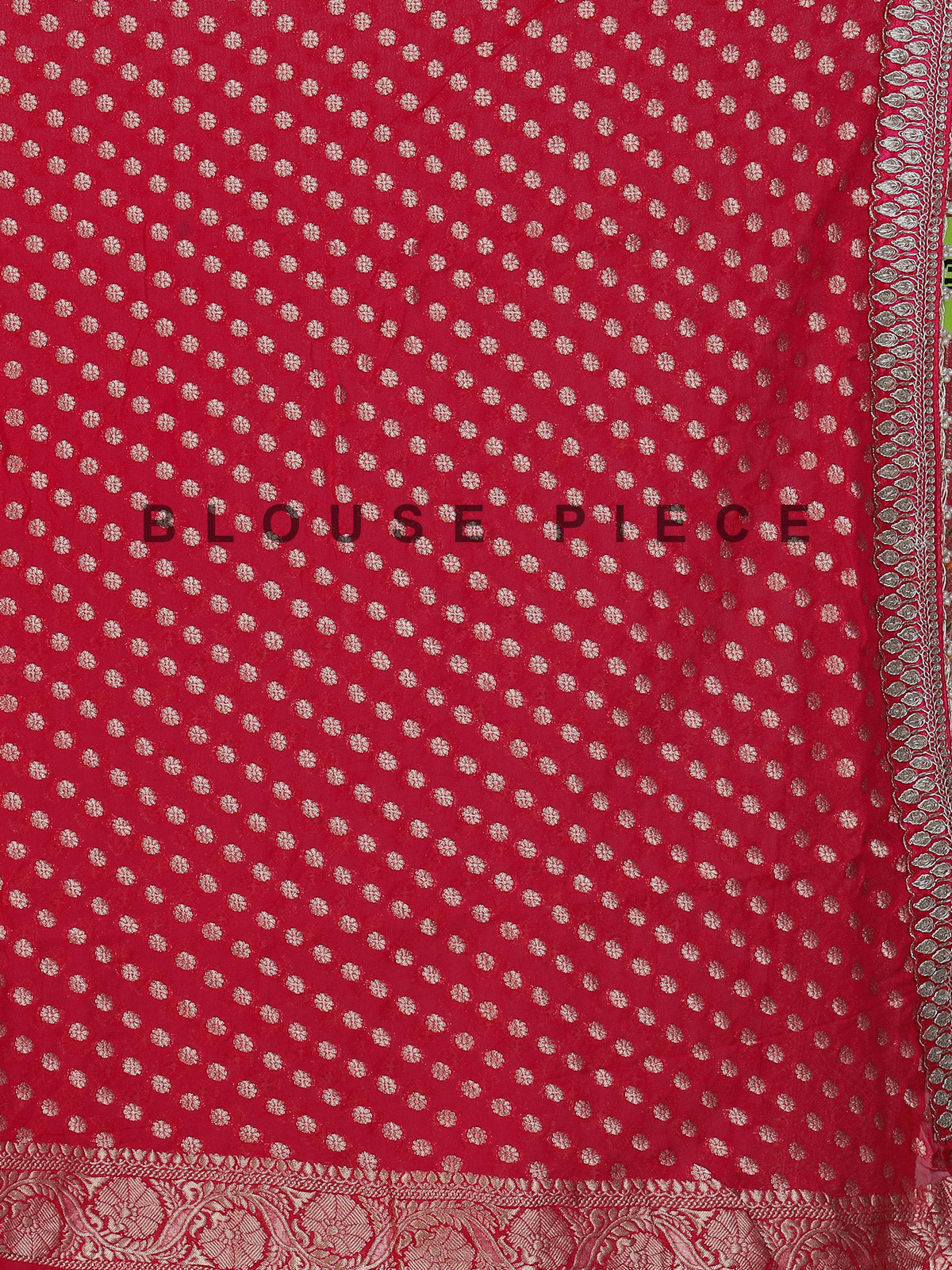 Red georgette butti work festive wear saree charm