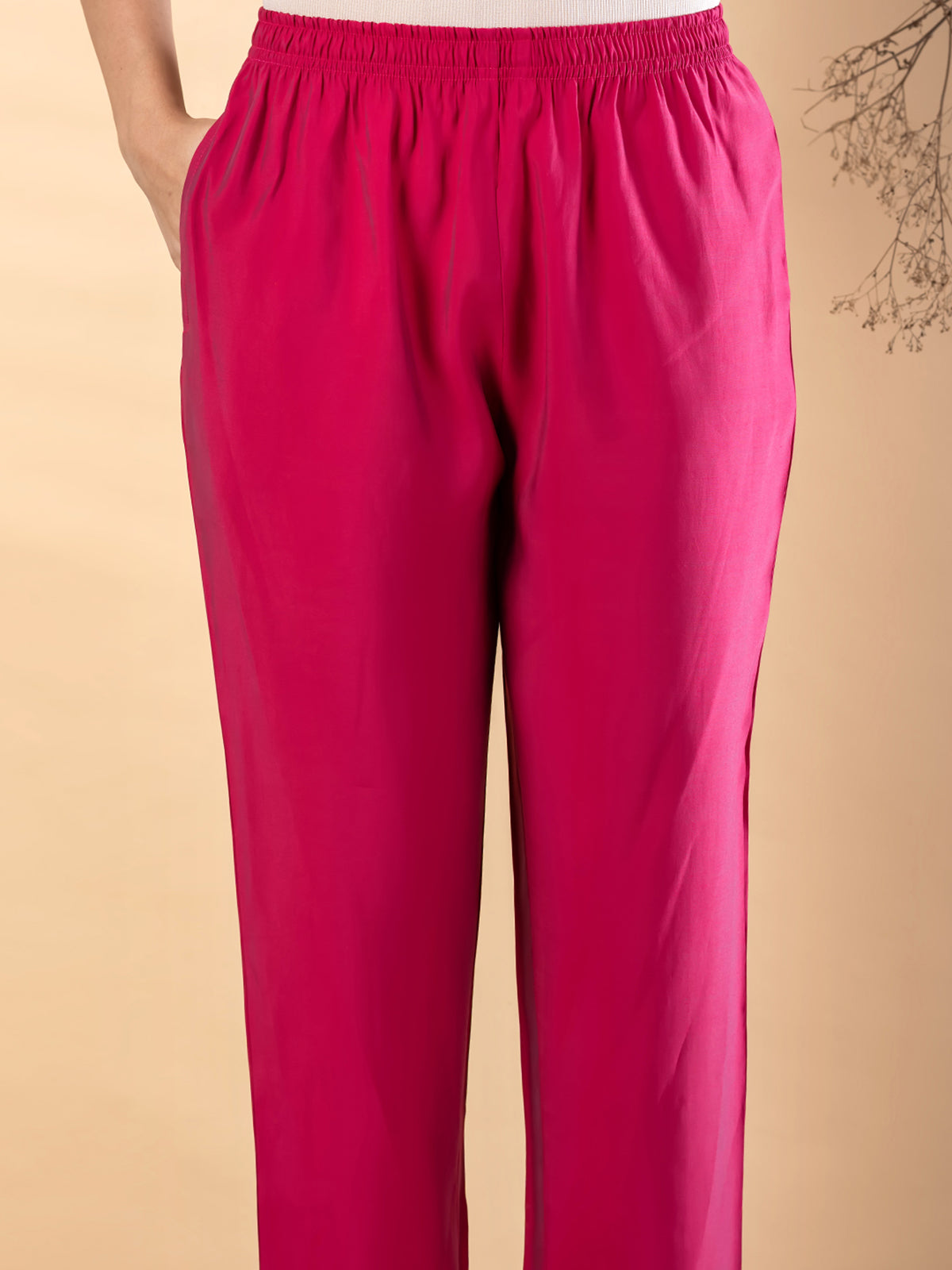 Reddish pink cotton silk kurti setq