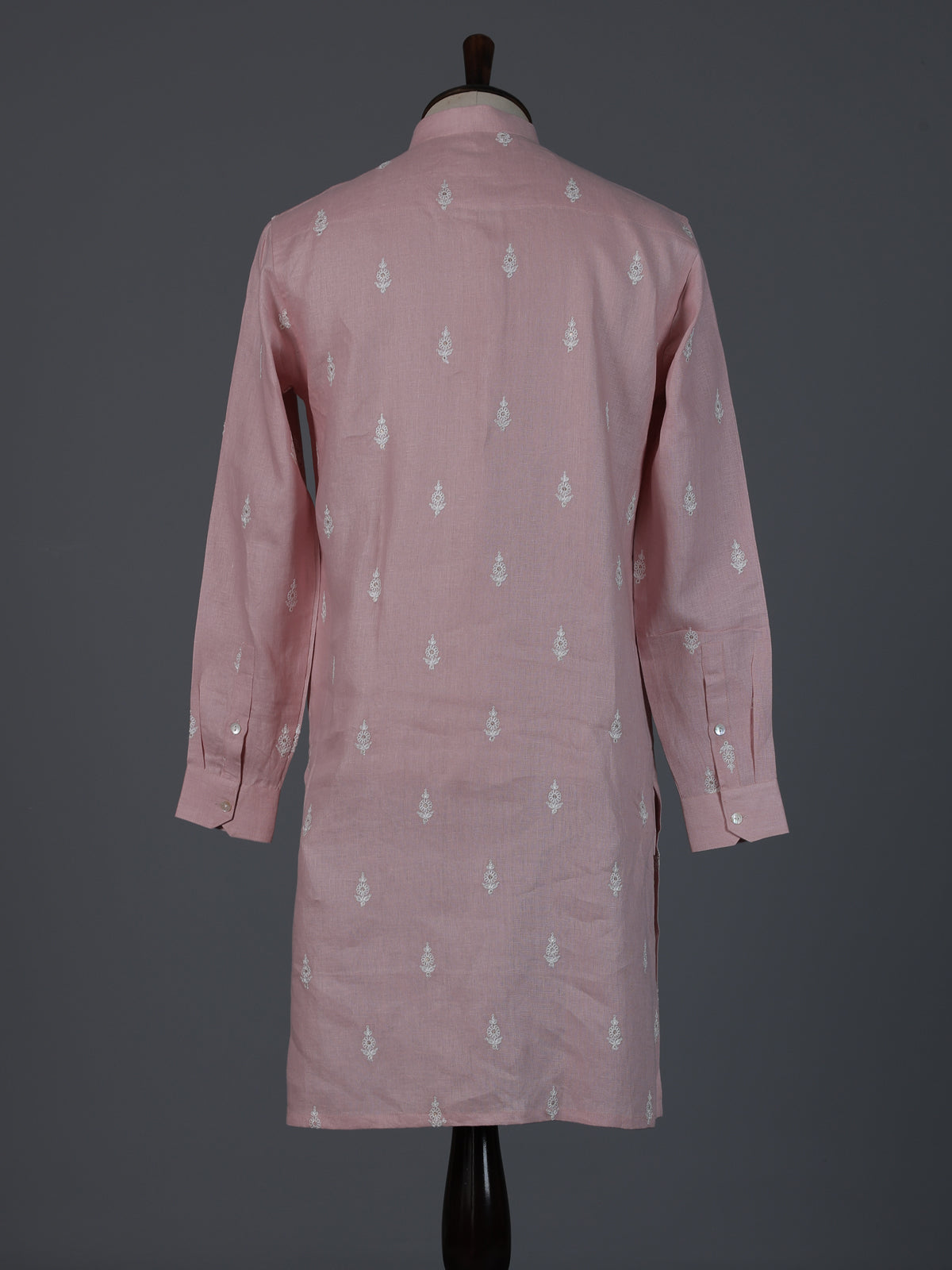Onion pink cotton thread weaving festive kurta