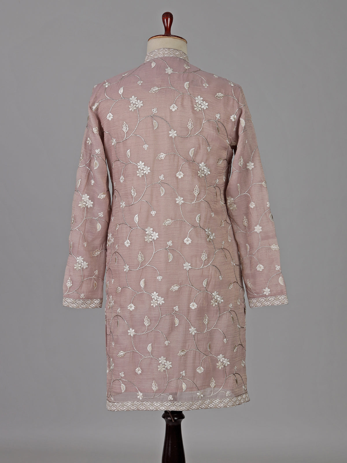 Onion pink georgette embroidered occasion kurta suit