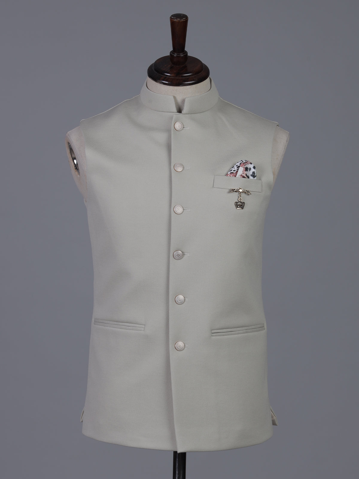 Cream sophisticated polyester viscose waistcoat