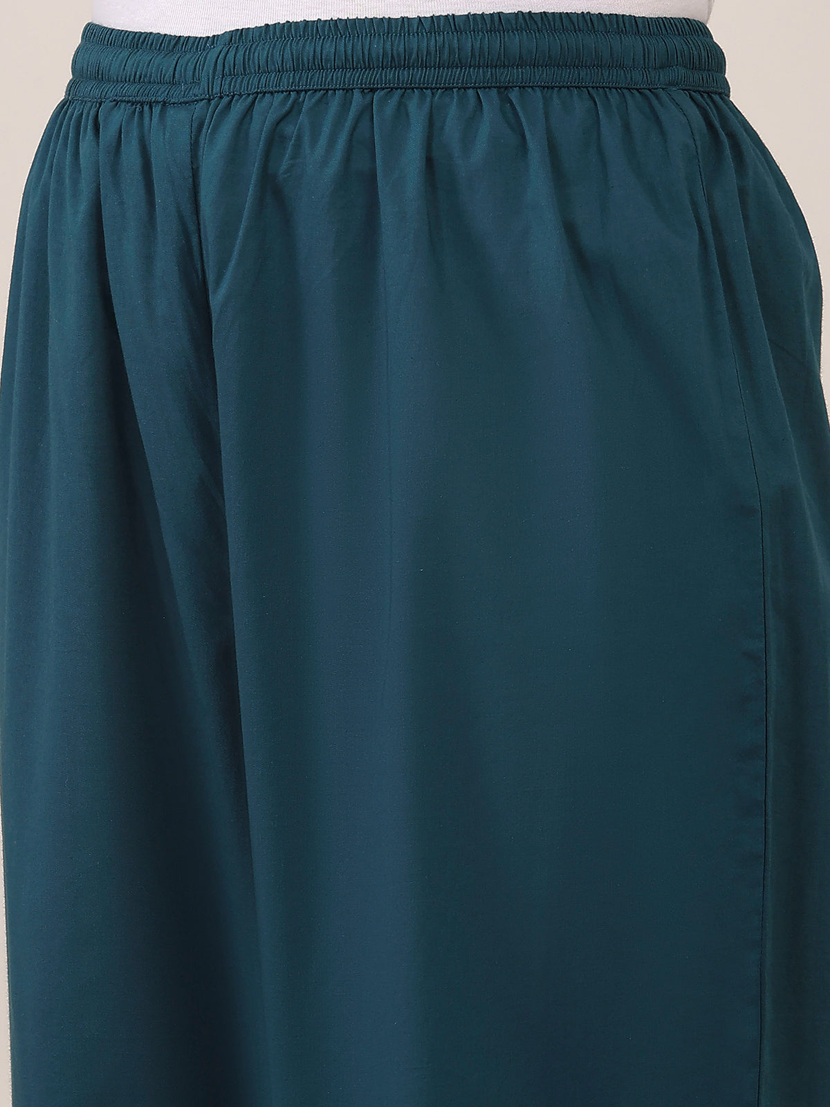 Stone grey silk printed kurti set