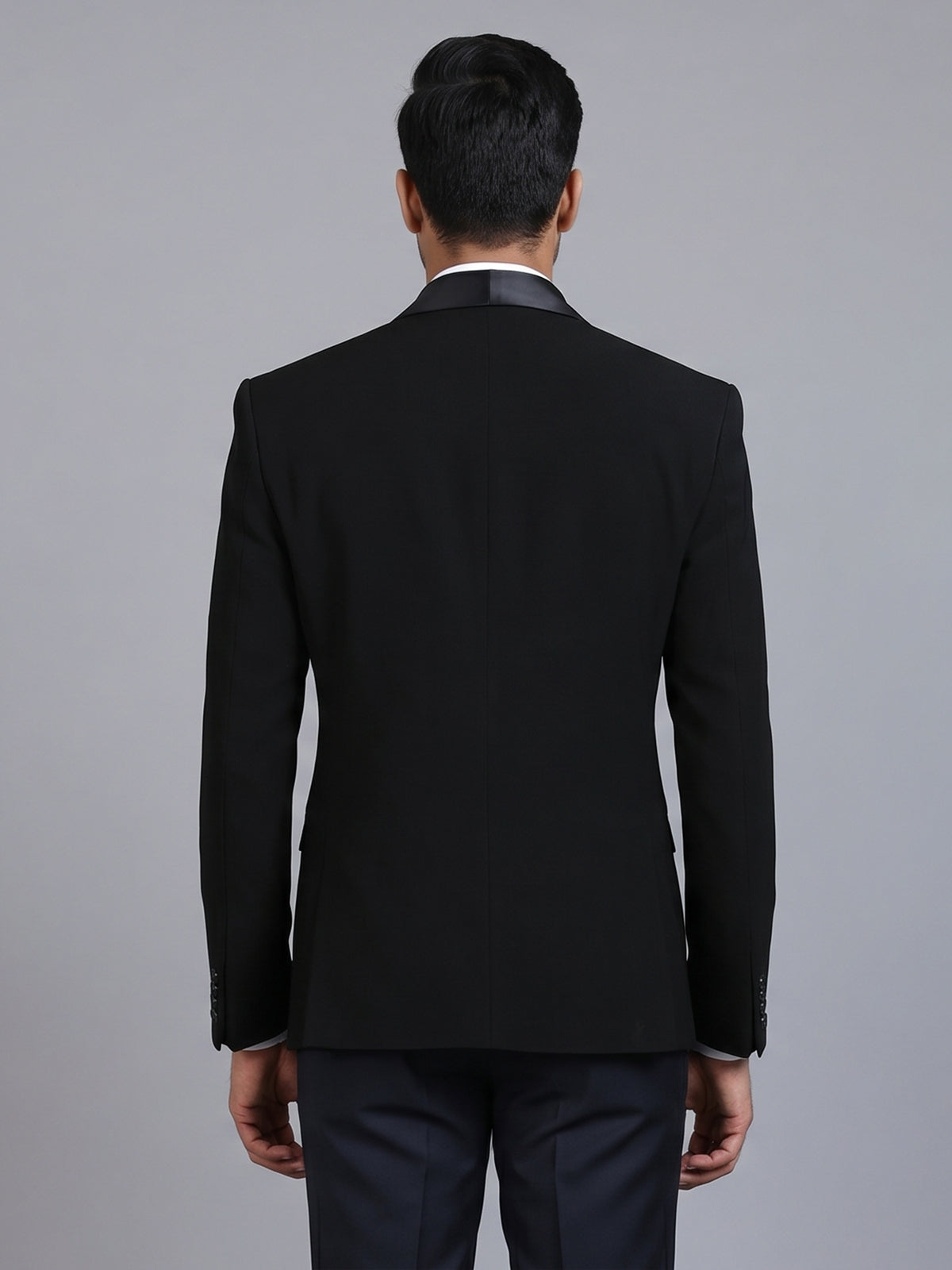 Black terry rayon blazer for formal wear