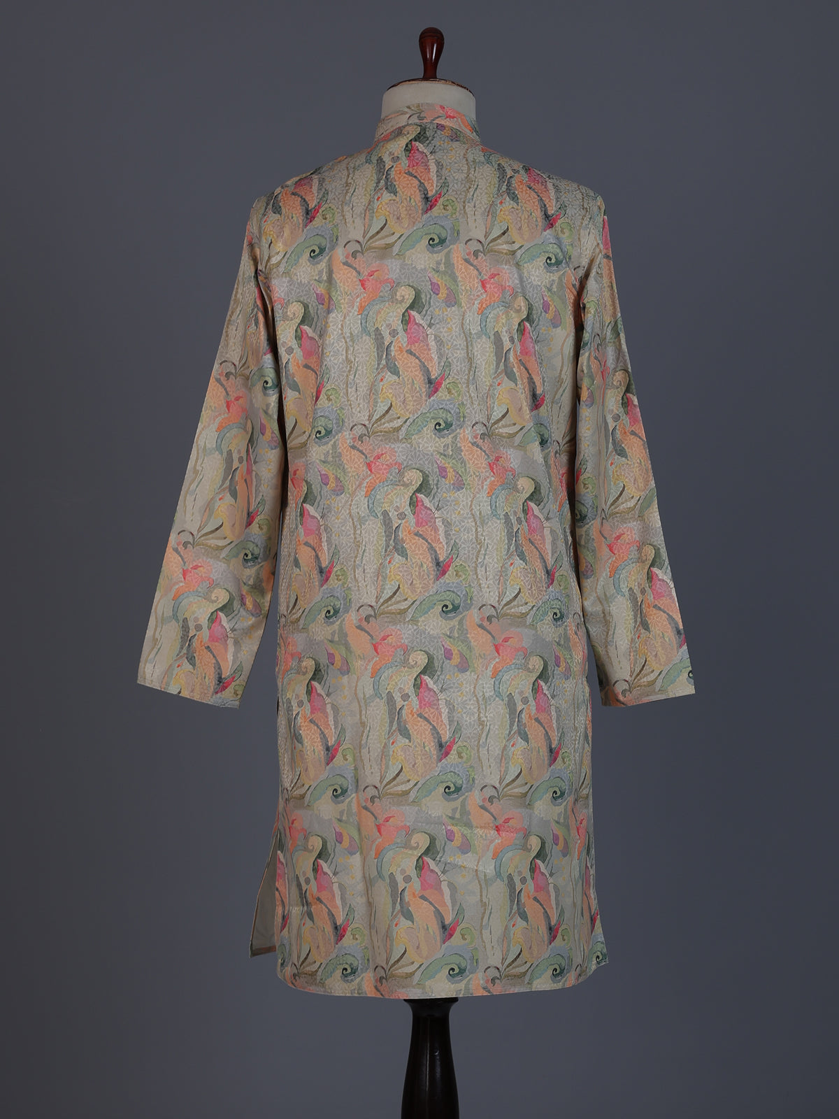 Multicolor printed jacquard kurta suit