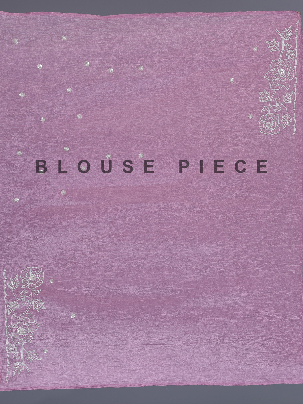 Pink crushed tissue saree with elegant festive sequins detailing