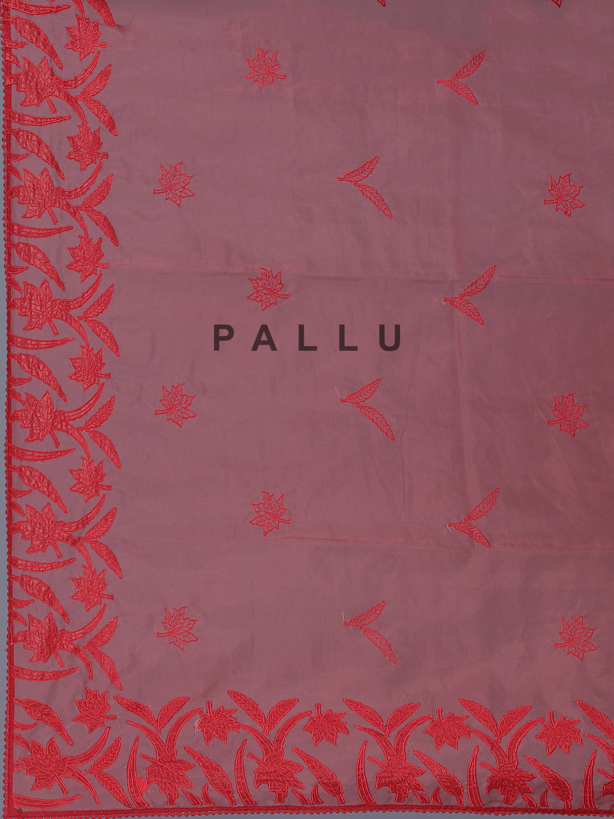 Red organza tissue saree with elegant embroidered party wear look
