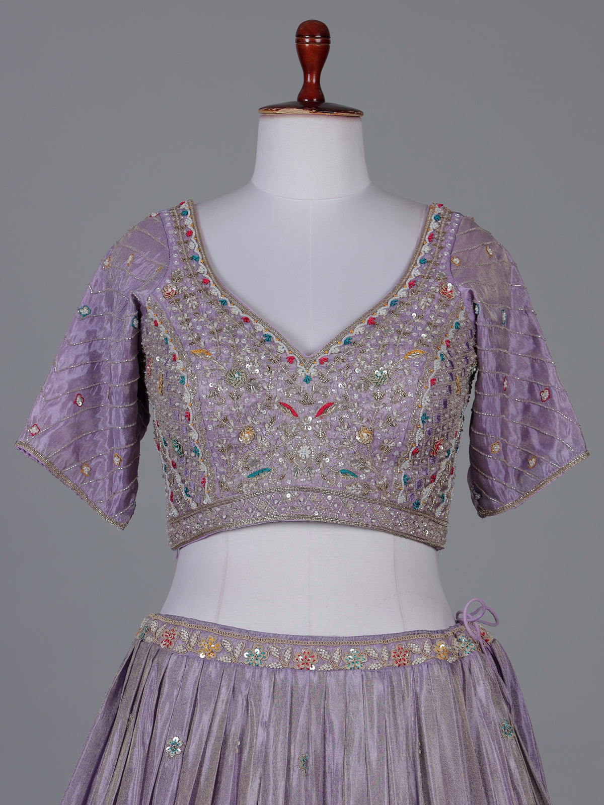 Lavender purple tissue silk lehenga choli