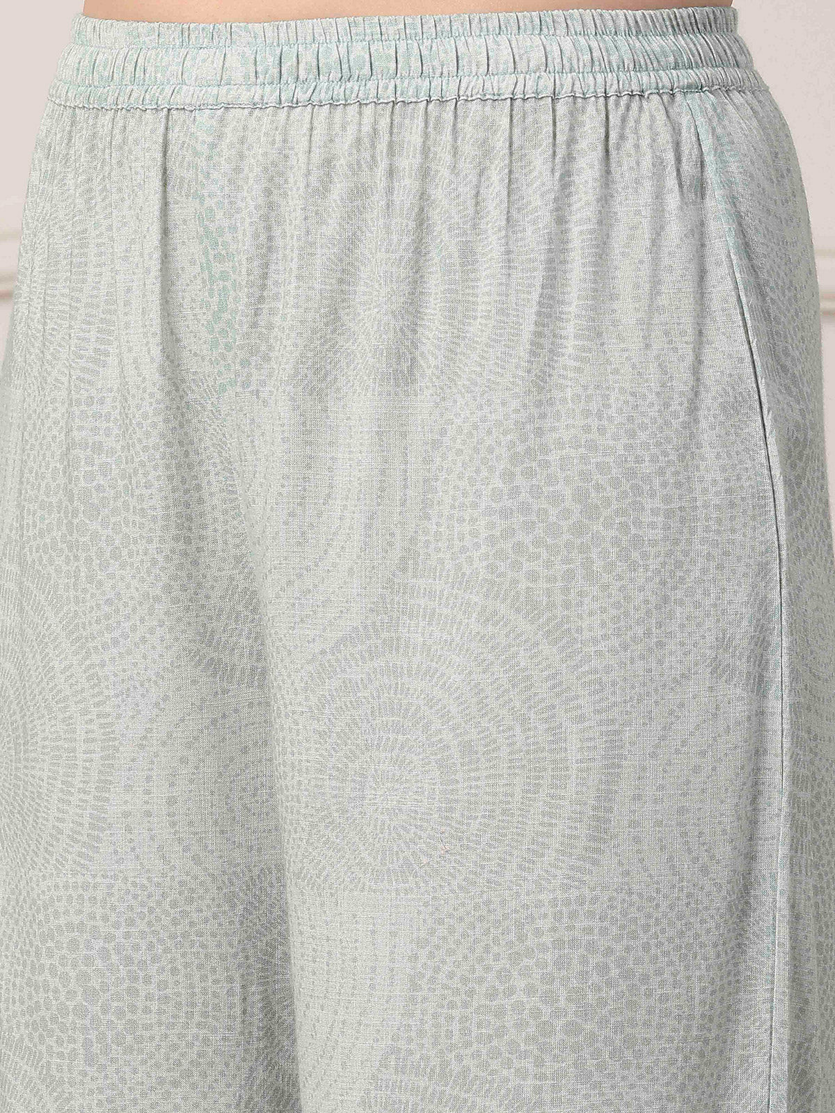 Green pastel floral printed high low kurti charm