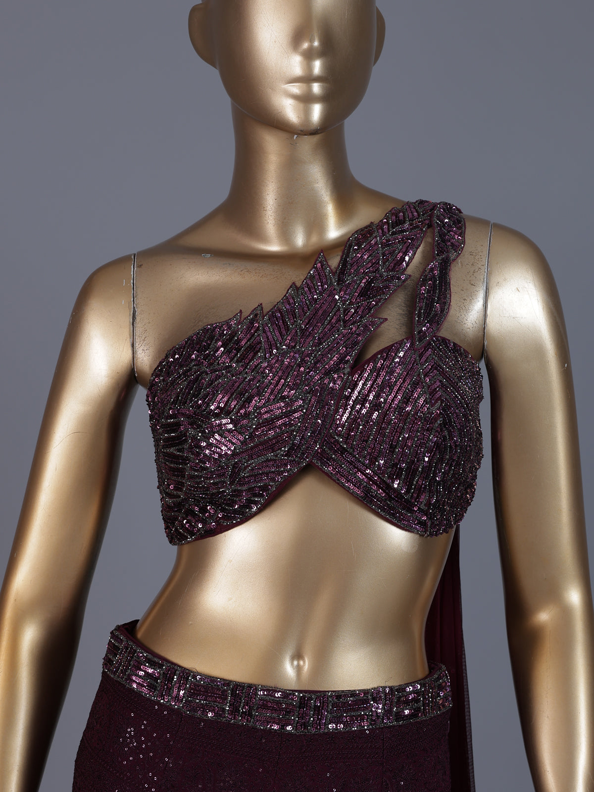 Deep wine Indo western palazzo suit