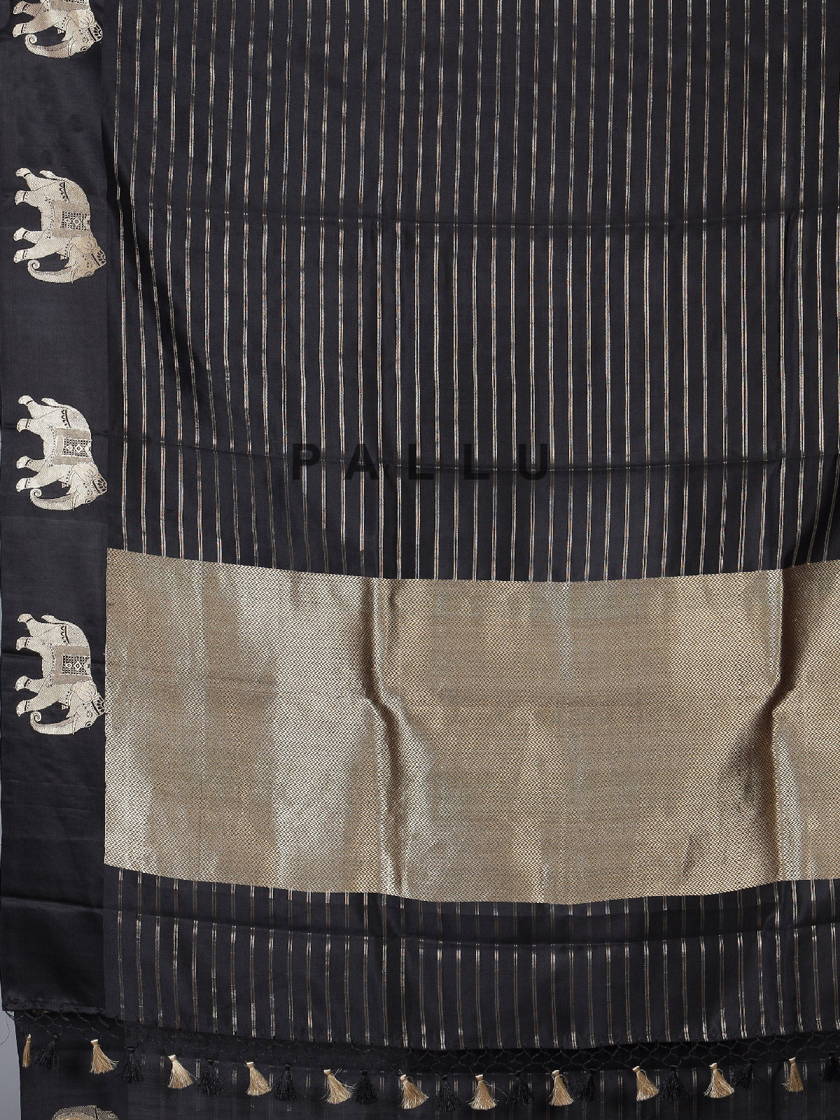 Black regal ambari zari woven raw silk saree