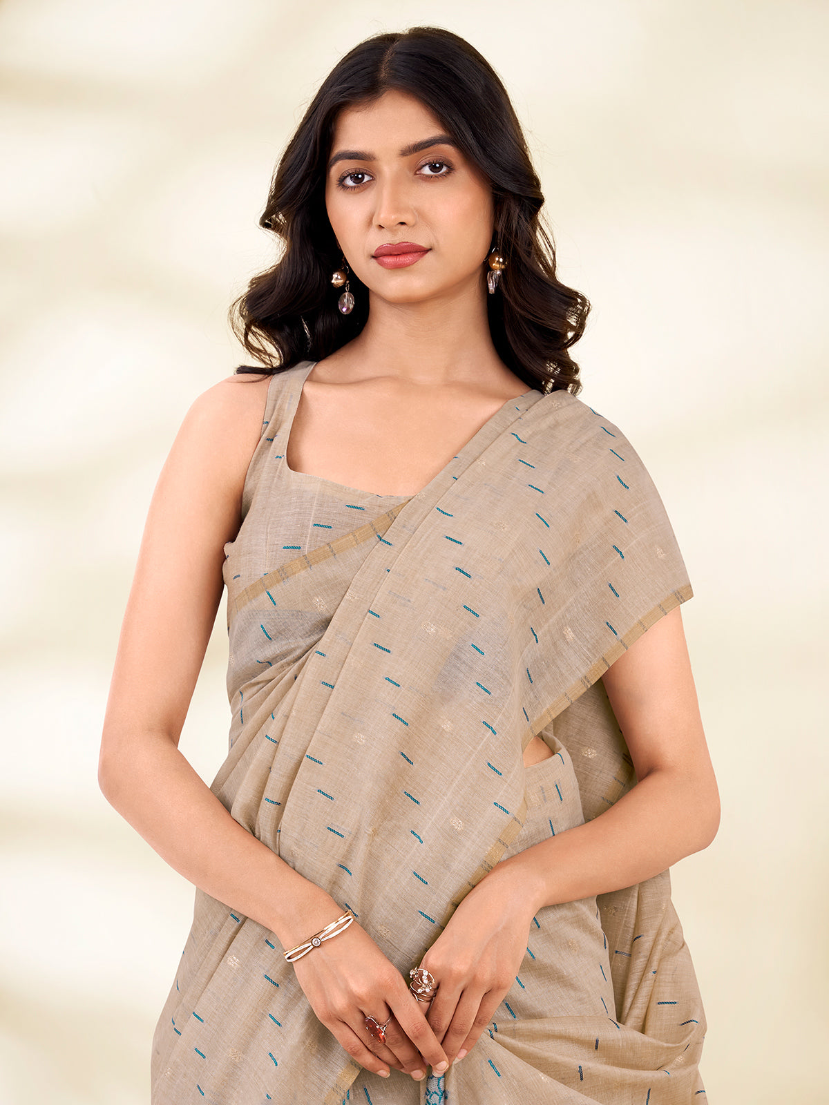 Blue handcrafted elegance saree with artistic charm