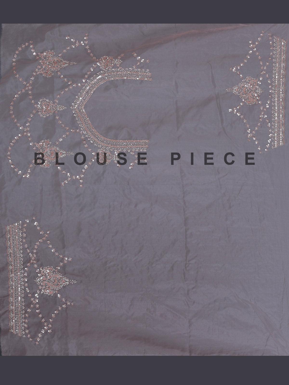 Peach tissue silk saree with beads and cutdana work