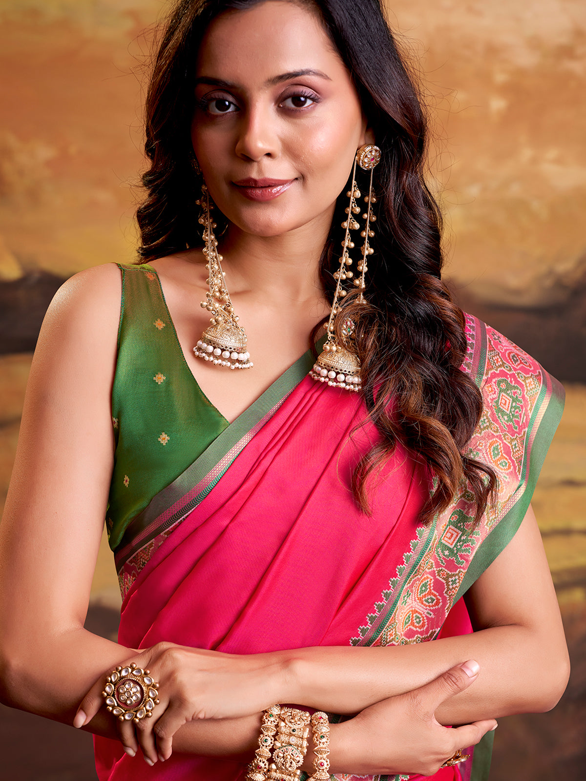 Magenta festive patola silk saree