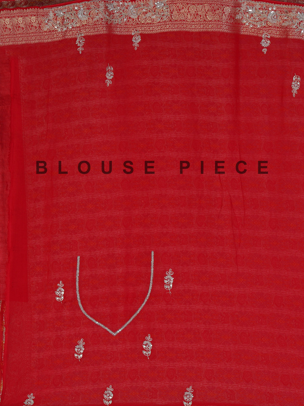 Red bandhani dola silk festive wedding saree drape