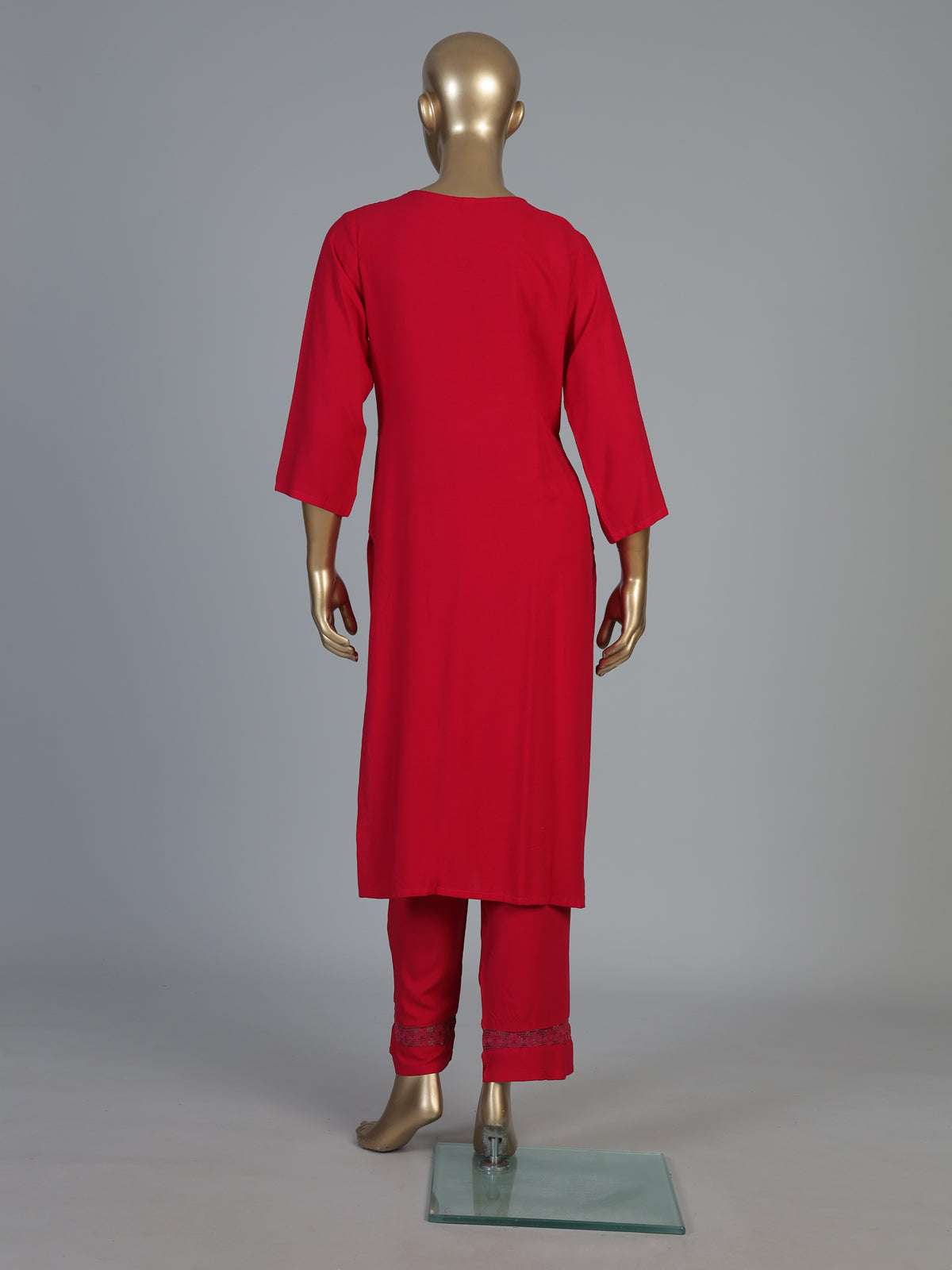 Rani pink crepe cotton silk kurti set for festive occasions