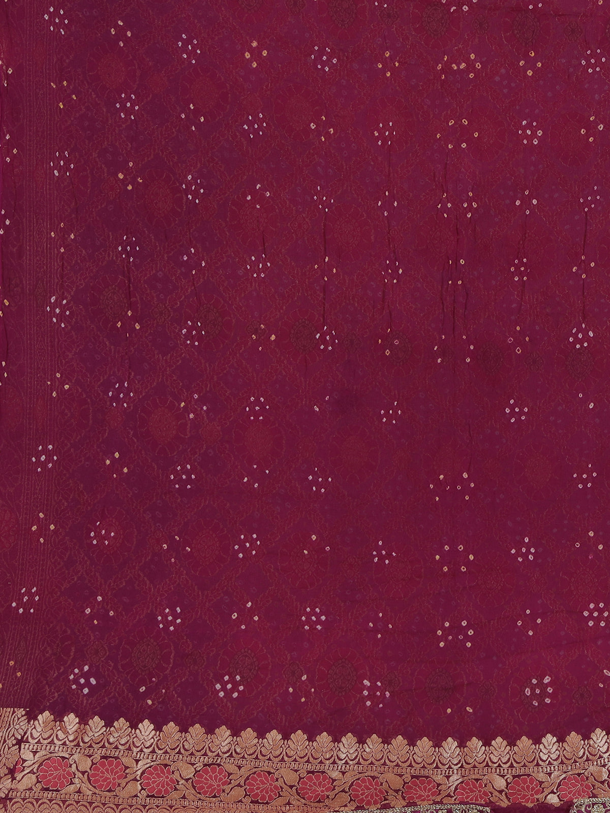 Red printed shaded dola silk saree for grand festive occasions