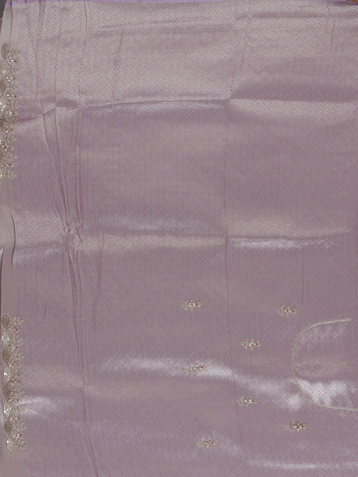 Light purple ziraf silk designer saree with intricate