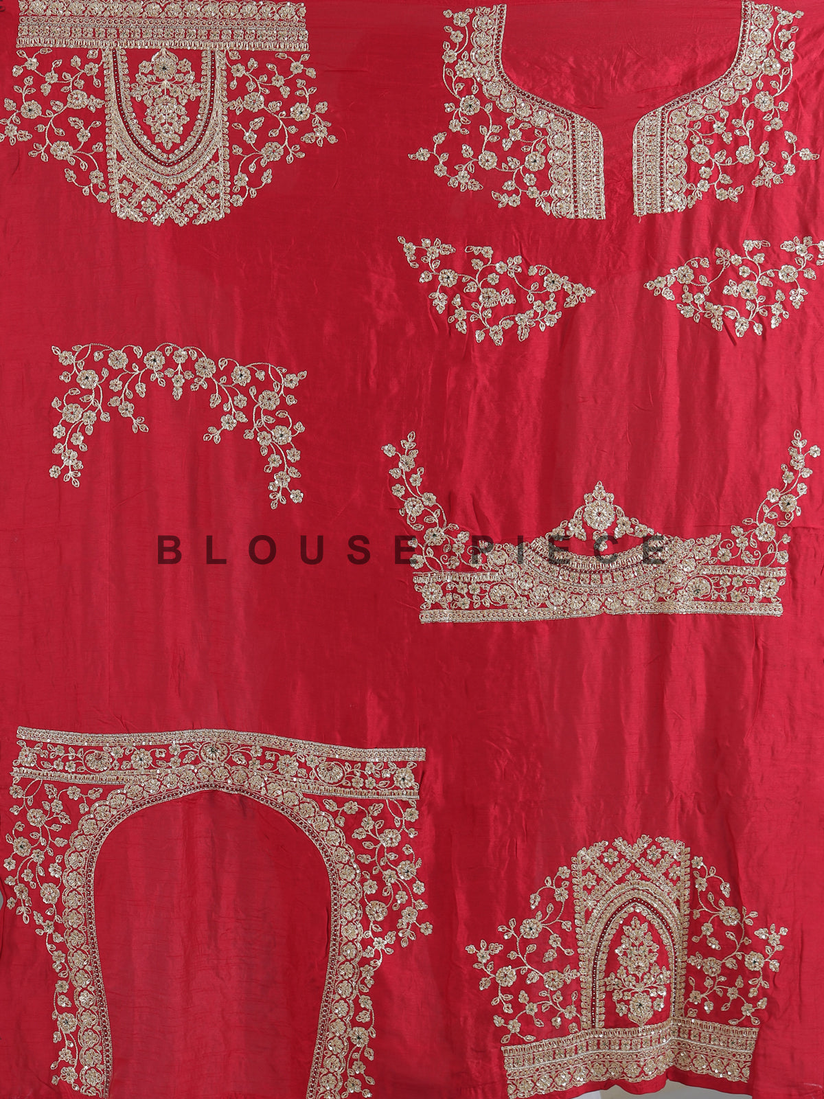 Red raw silk unstitched bridal lehenga choli with double dupatta