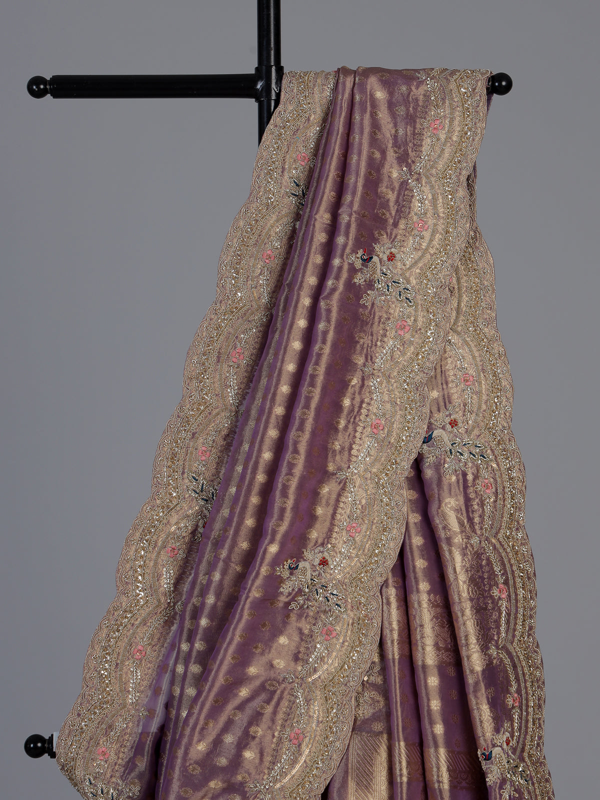 Purple dola silk designer occasion saree