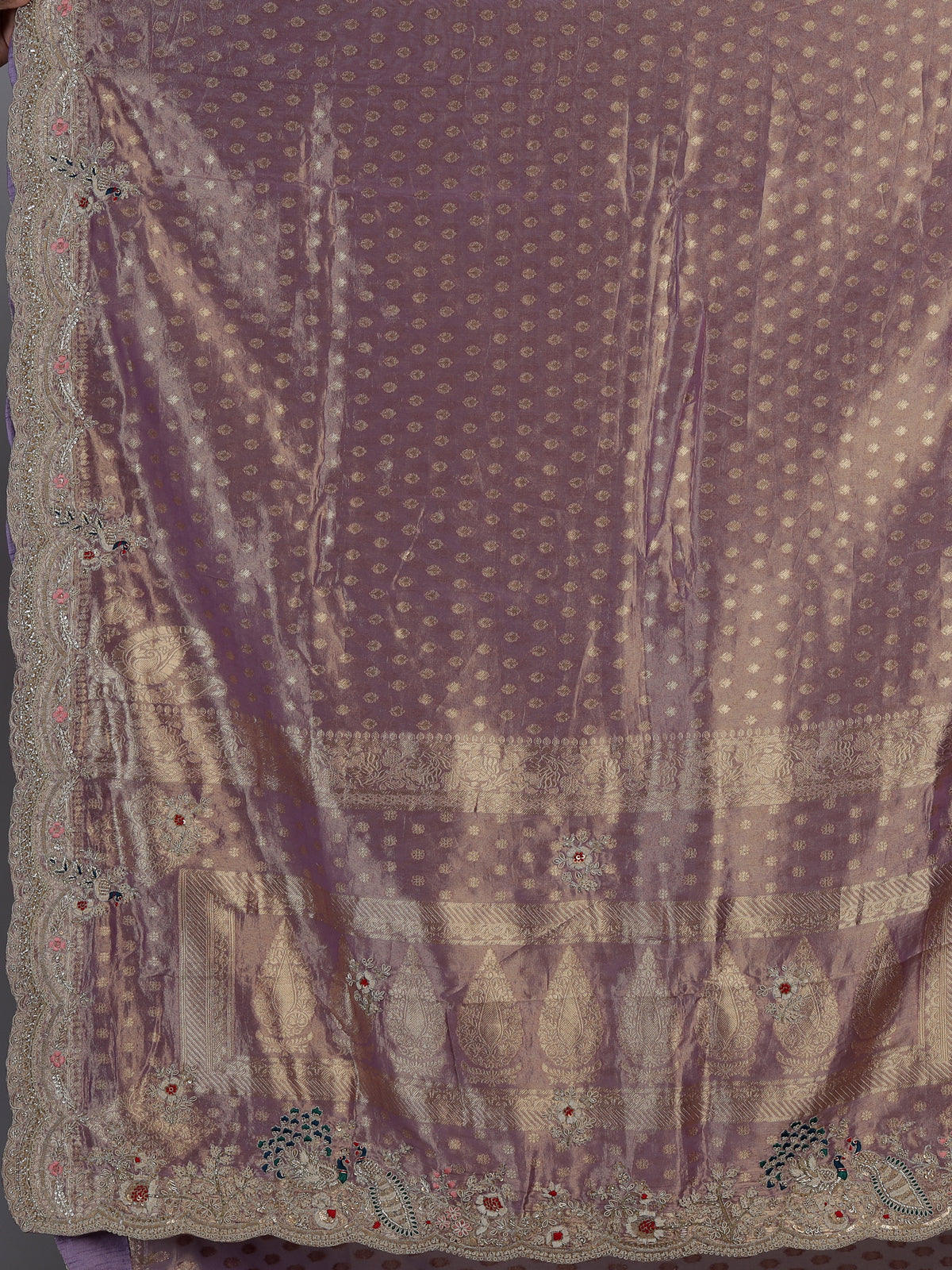 Purple dola silk designer occasion saree