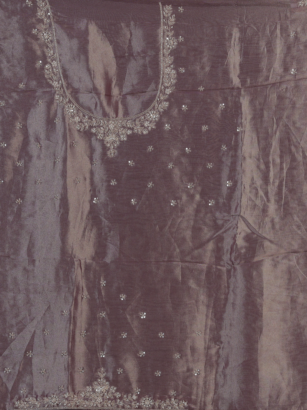Grey tissue silk embellished festive saree