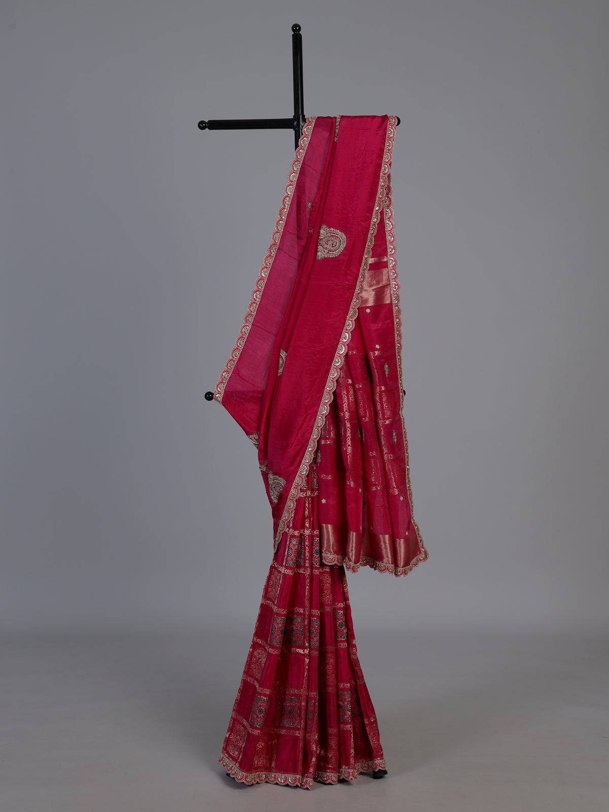 Rani dola silk designer celebration saree