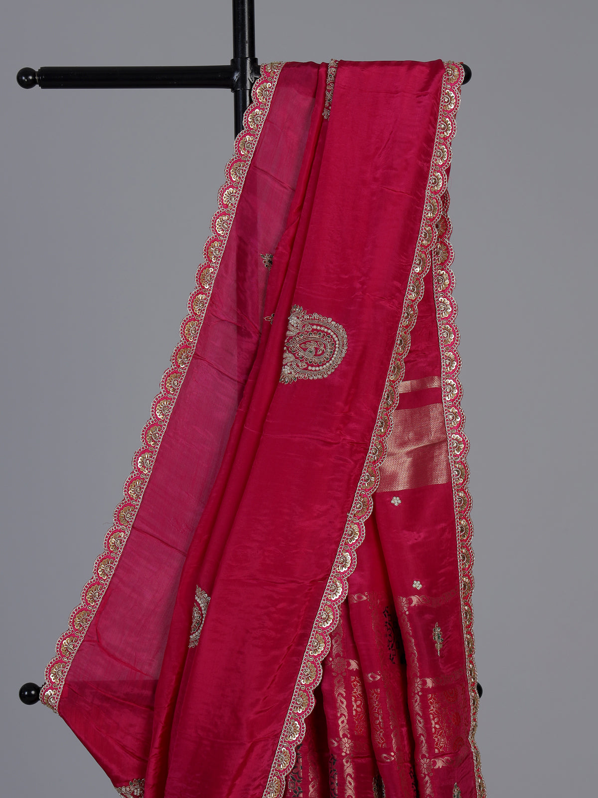 Rani dola silk designer celebration saree