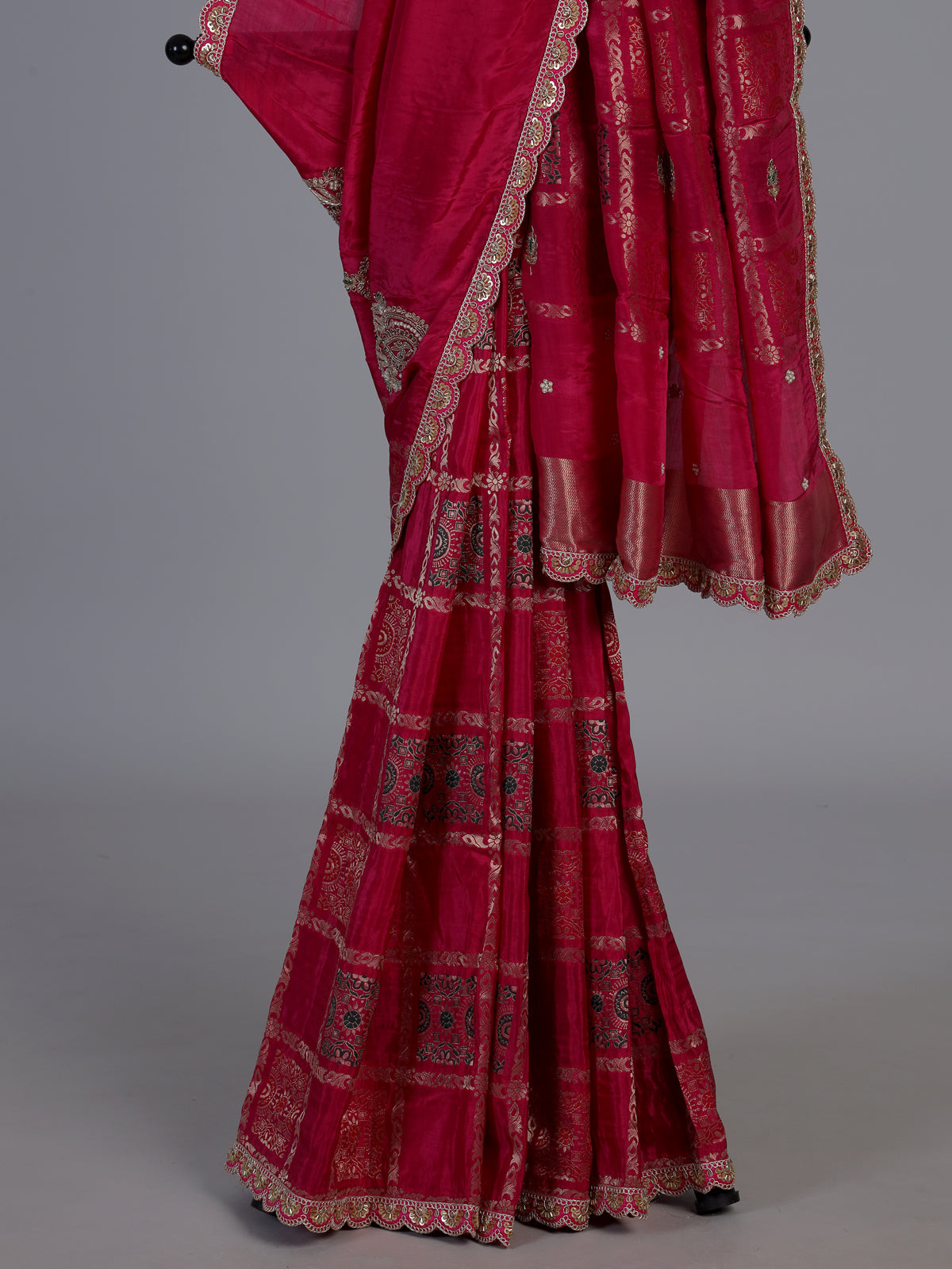 Rani dola silk designer celebration saree