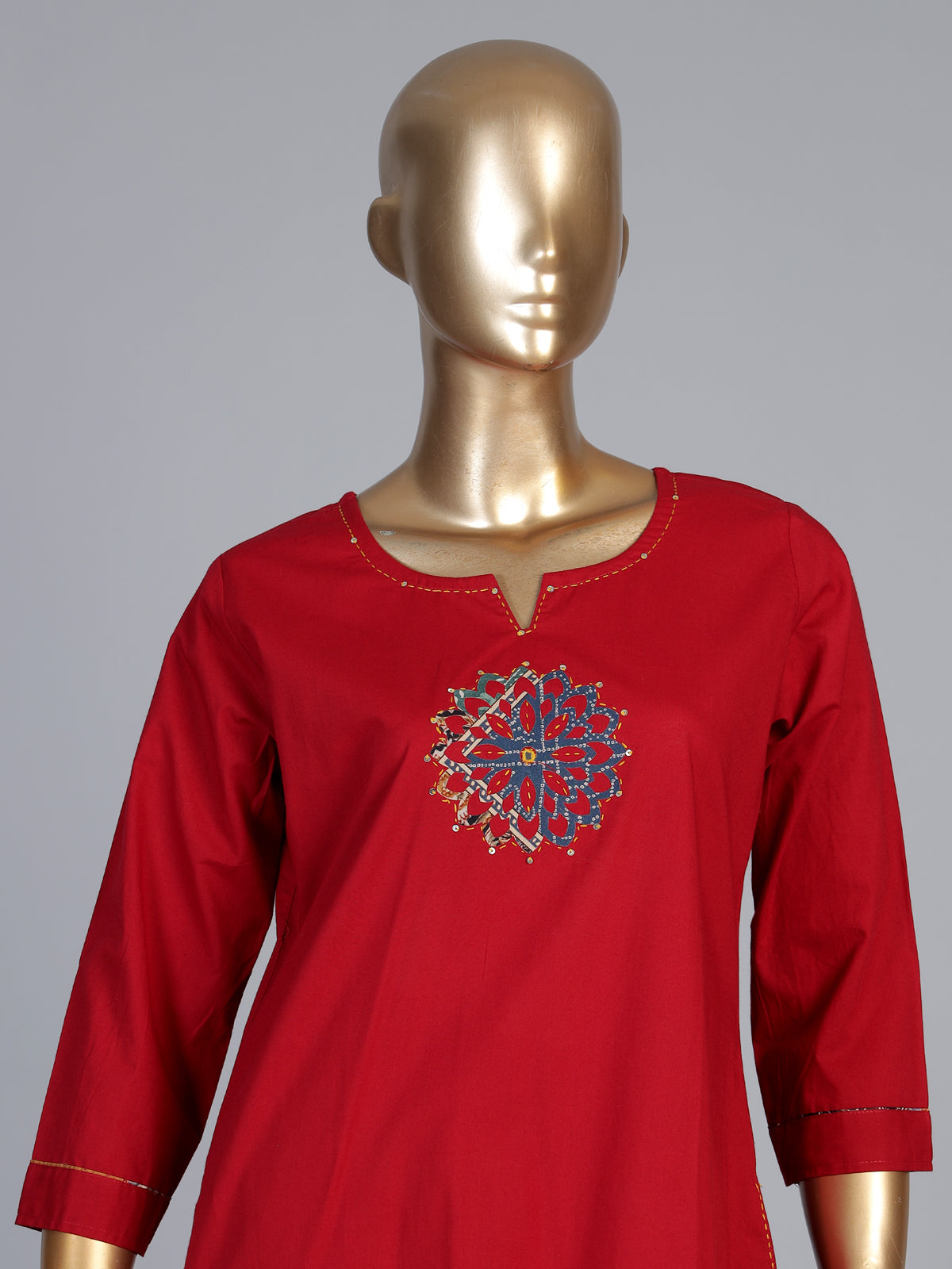 Maroon cotton silk palazzo kurti set with dupatta
