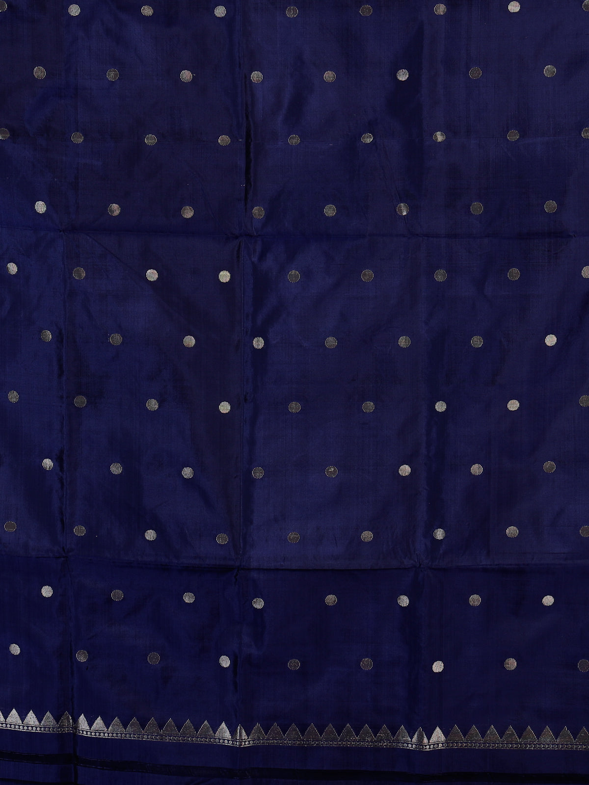 Navy blue soft silk saree with rich zari border elegance