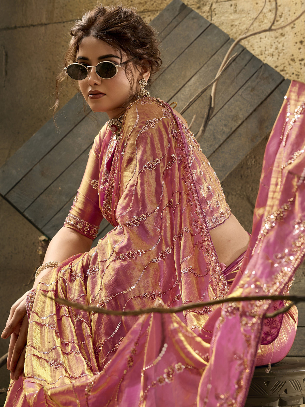 Rani pink signature bridal saree