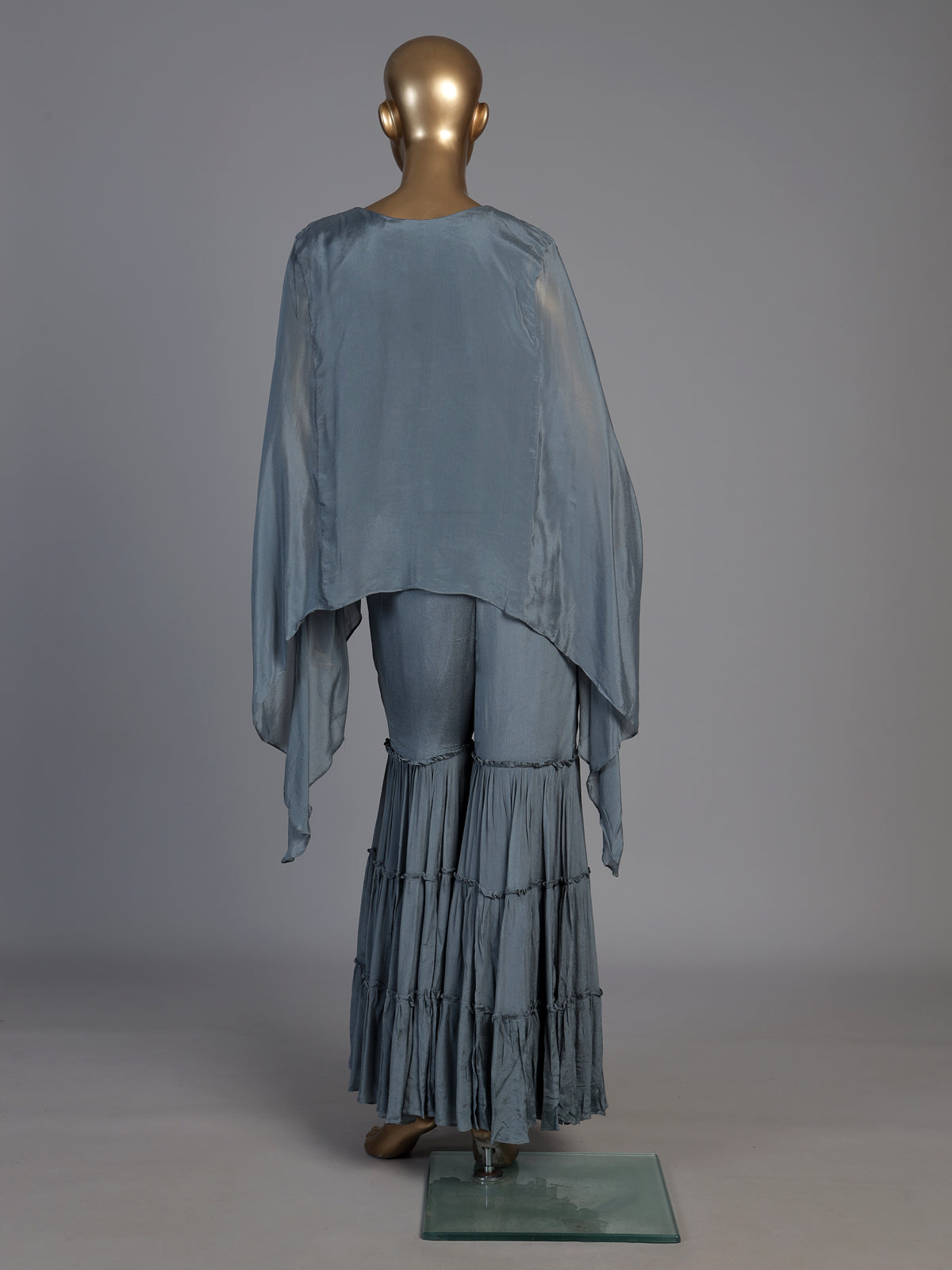 Grey designer kaftan style sharara suit for women