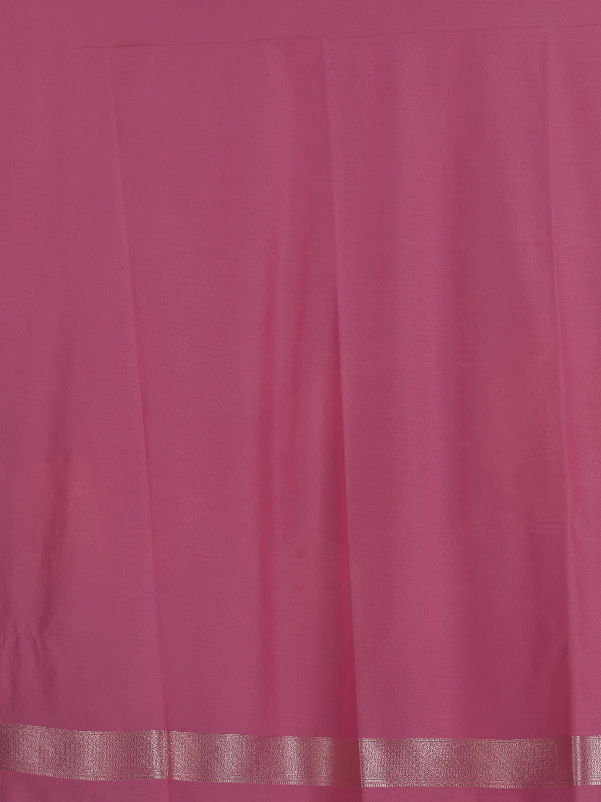 Pink women floral silver zari saree