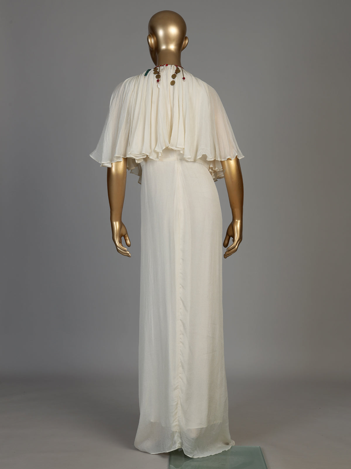 White women embellished cape style indo western