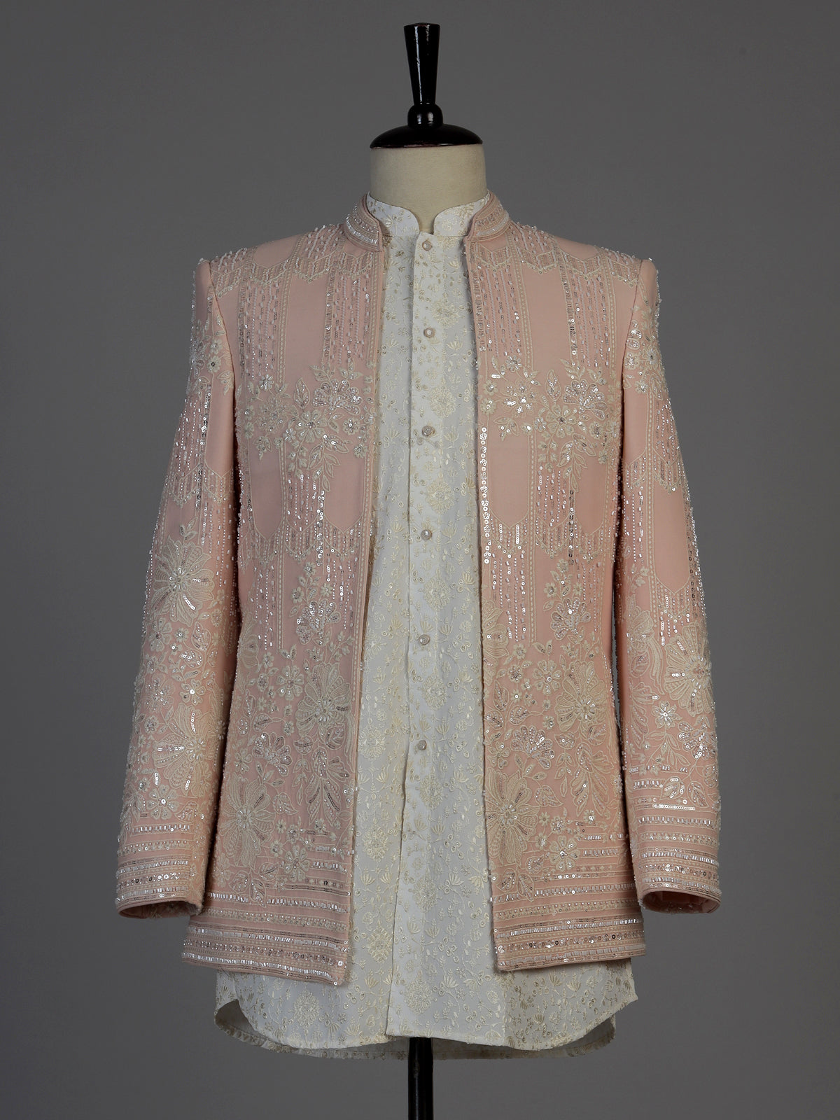 Ivory men chikankari inspired indo western