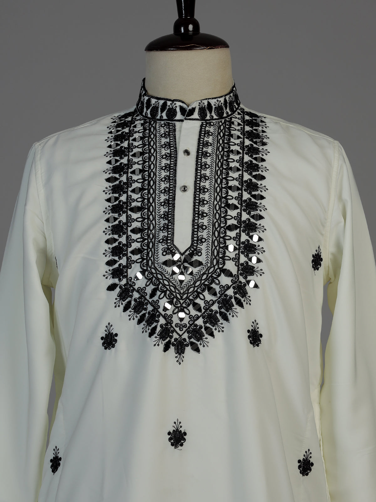 White men floral abhla chinese kurta