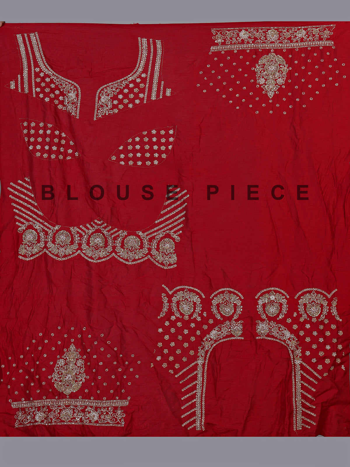Red raw silk unstitched bridal lehenga choli with double dupattas