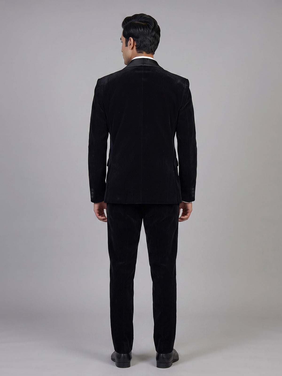 Black mens statement shawl lapel coat suit